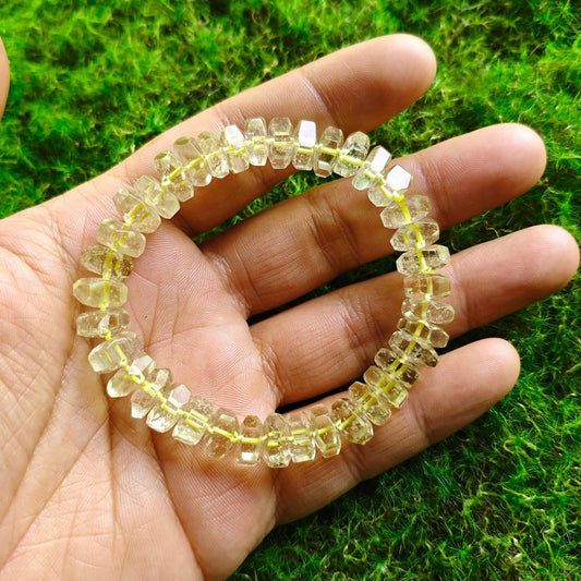 Faceted Libyan Desert Glass Meteorite Bracelet: Rare Sahara Desert Jewelry