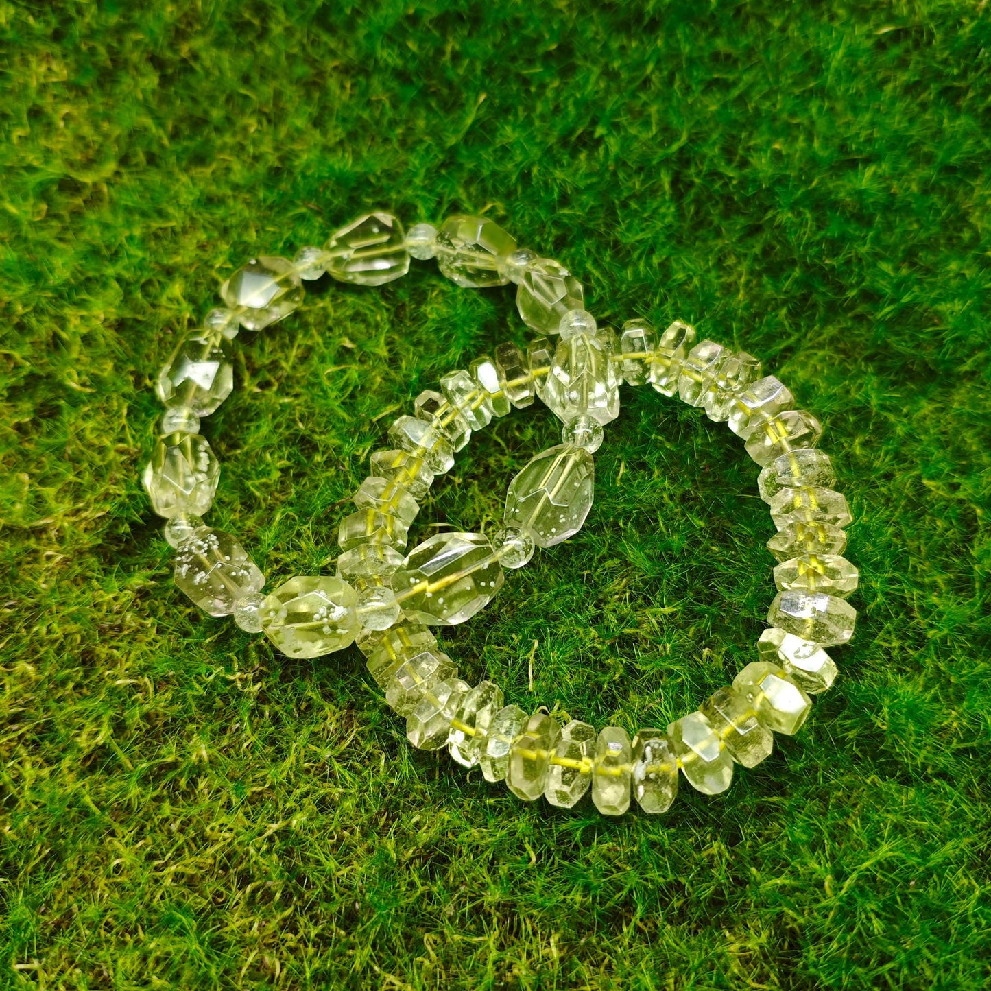 Faceted Libyan Desert Glass Meteorite Bracelet: Rare Sahara Desert Jewelry