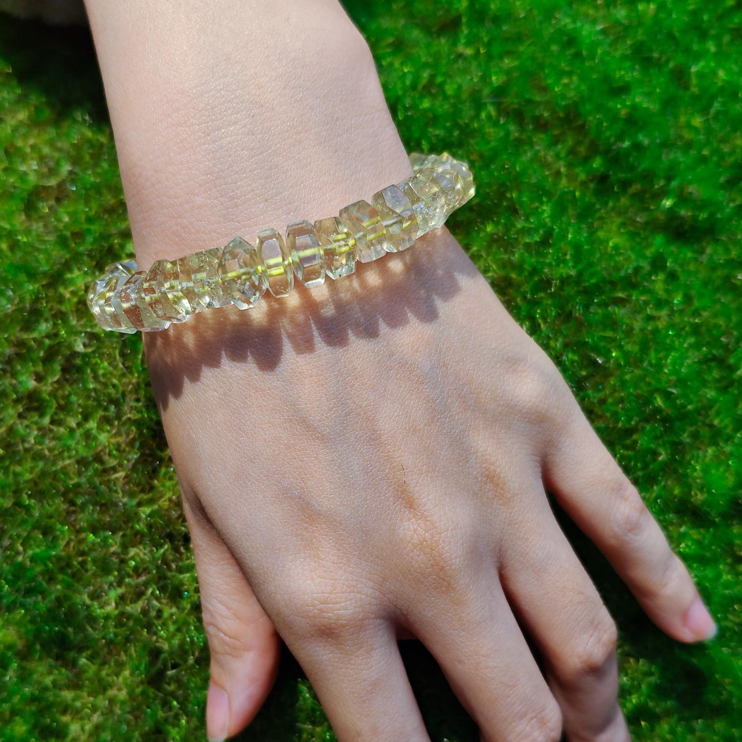 Faceted Libyan Desert Glass Meteorite Bracelet: Rare Sahara Desert Jewelry