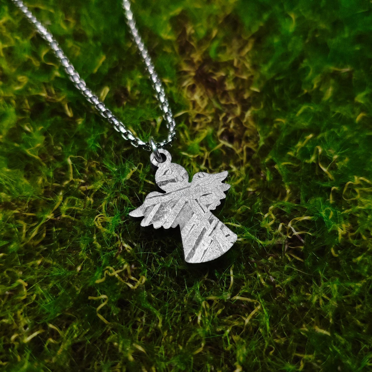 Exclusive Design! Unique Cartoon Angel Iron Meteorite Pendant Celestial Protection & Cosmic Style
