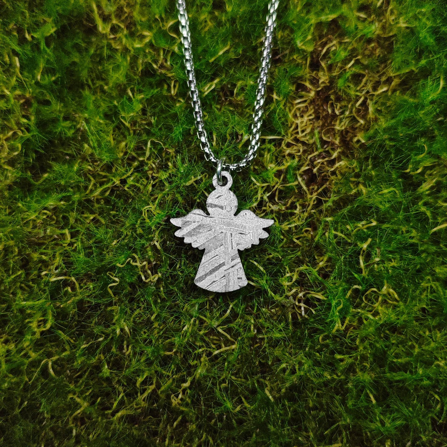 Exclusive Design! Unique Cartoon Angel Iron Meteorite Pendant Celestial Protection & Cosmic Style