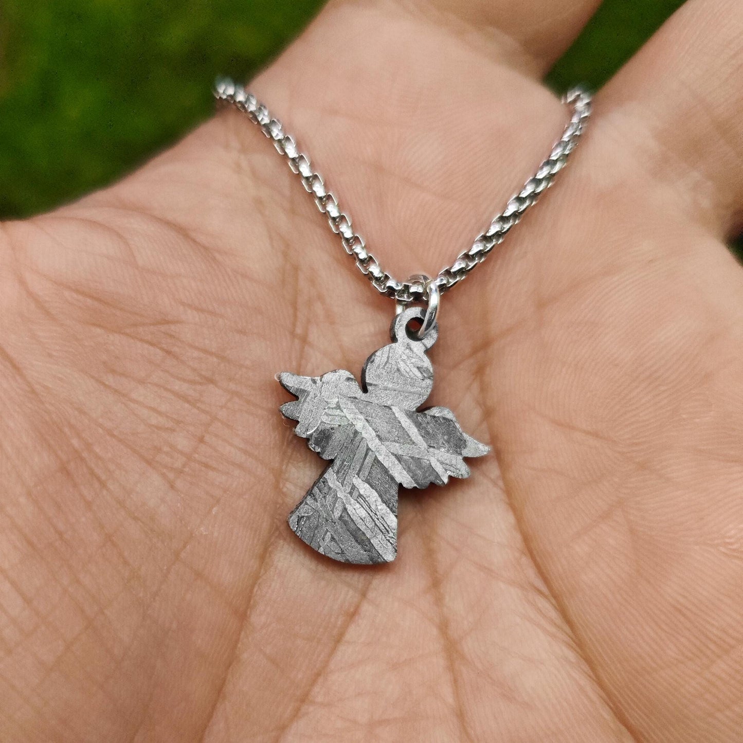 Exclusive Design! Unique Cartoon Angel Iron Meteorite Pendant Celestial Protection & Cosmic Style