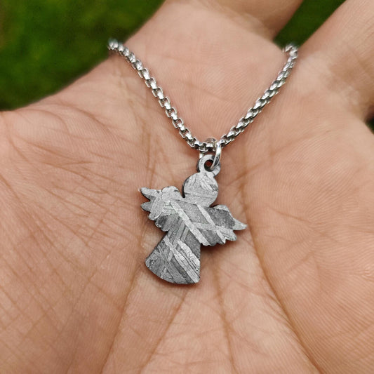 Exclusive Design! Unique Cartoon Angel Iron Meteorite Pendant Celestial Protection & Cosmic Style