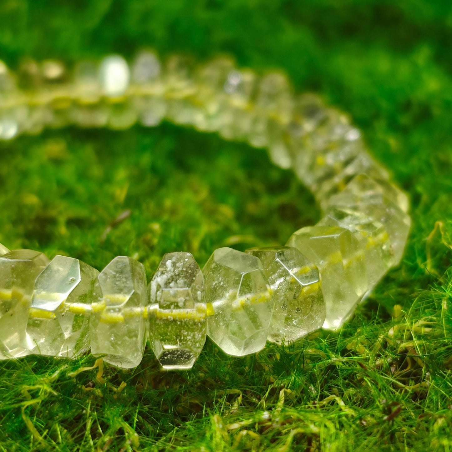 Faceted Libyan Desert Glass Meteorite Bracelet: Rare Sahara Desert Jewelry