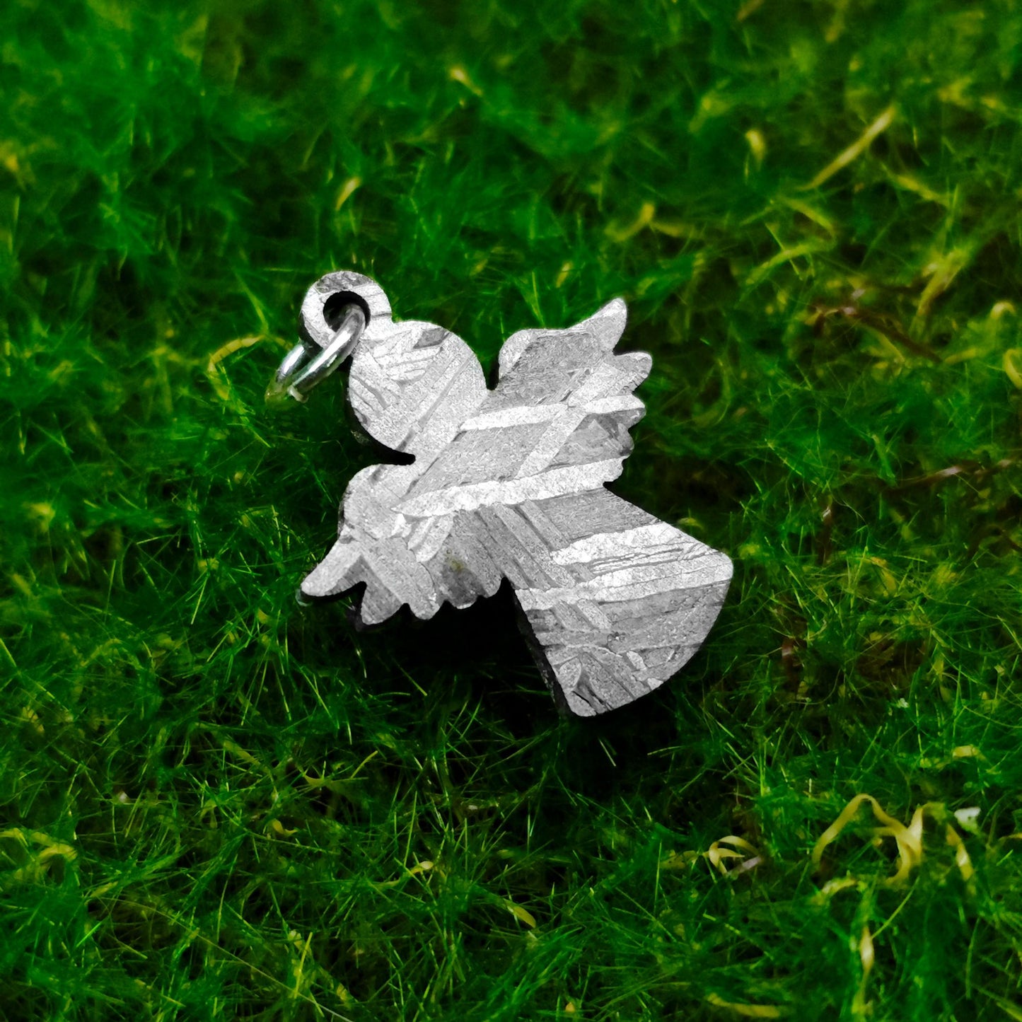 Exclusive Design! Unique Cartoon Angel Iron Meteorite Pendant Celestial Protection & Cosmic Style
