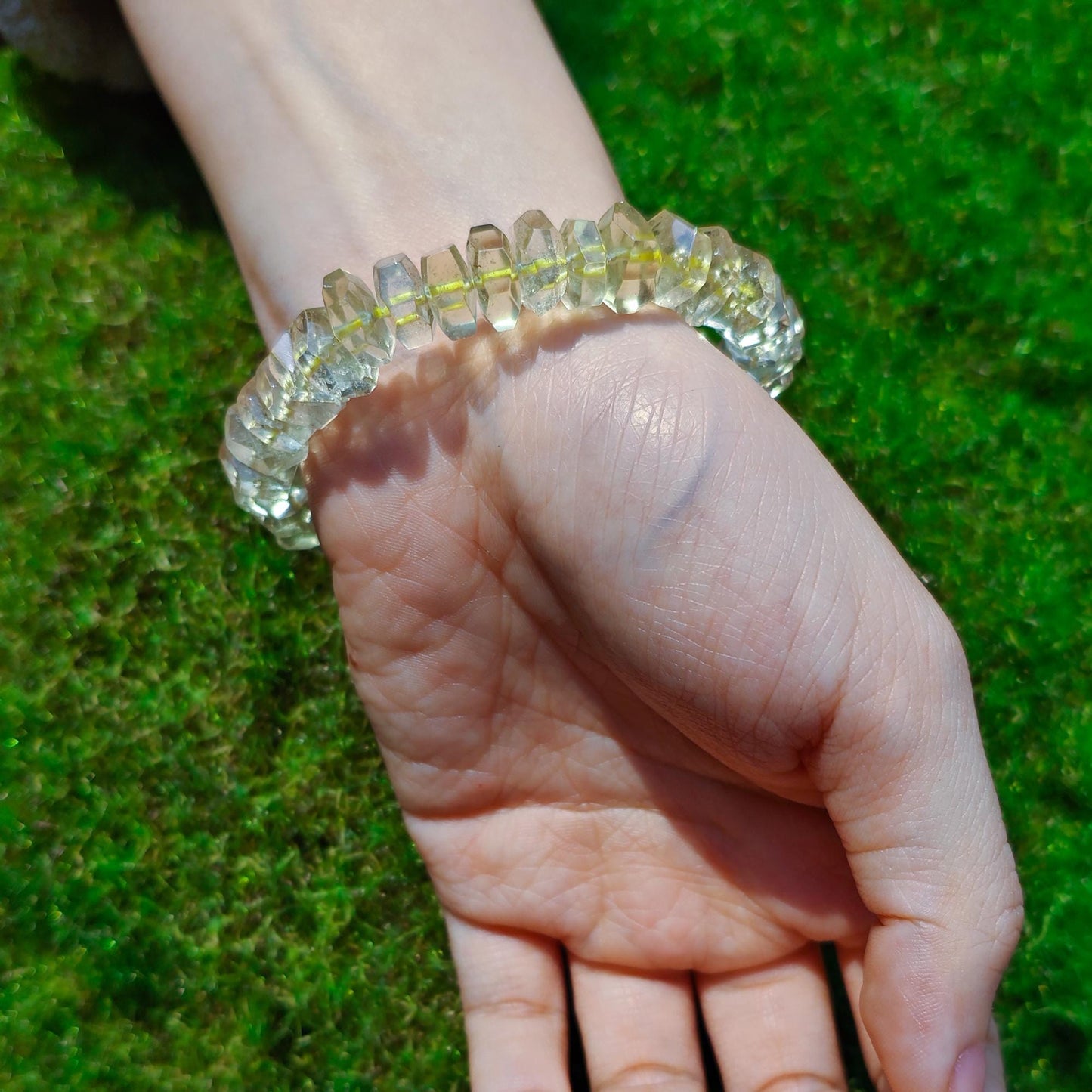 Faceted Libyan Desert Glass Meteorite Bracelet: Rare Sahara Desert Jewelry